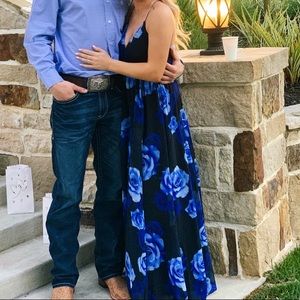 Lulus blue flower dress